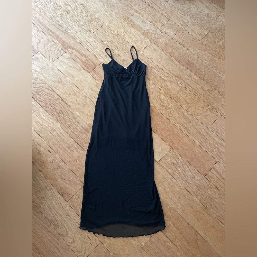 Black semi-sheer dress